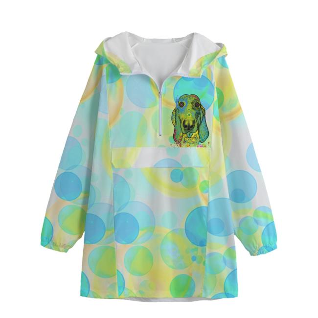 Leichte Regenjacke Paolo – Popart Hundemotiv, 100 % Polyester, Unisex, Mix, Mischling, Basset Hound